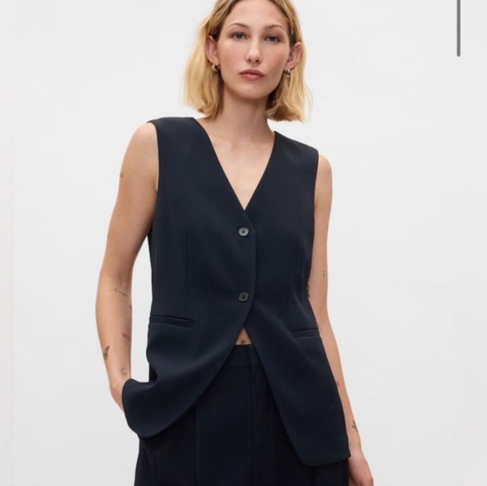 Christian Lacroix Longline Two Button Vest Black Size Xs